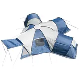 Skandika Kuppelzelt - Korsika 9 Sleeper - Großes Familienzelt für 9 Personen BLAU 9 PERSONEN