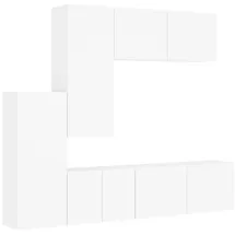 vidaXL 5-tlg. Wohnwand Weiß Holzwerkstoff Vidaxl