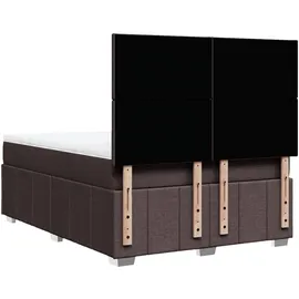 vidaXL Boxspringbett mit Matratze Dunkelbraun 140x200 cm Stoff