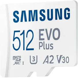 Samsung EVO Plus 2024 R160 microSDXC 512GB Kit, UHS-I U3, A2, Class 10 (MB-MC512SA/EU)