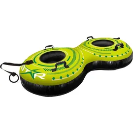 SKINSTAR Double Snowtube 2er Rodel Schneereifen Rutschreifen Schlitten Bob green
