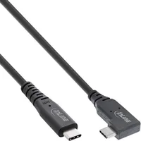 InLine USB4 Kabel, USB-C einseitig gewinkelt, PD 240W 8K60Hz, TPE schwarz, 1m