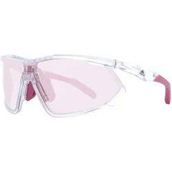 adidas Damen Sport Sonnenbrille Radsport-Brille Rosa Gläser mit Verspiegelung verstellbare Nasenflügel UVA & UVB Schutz Filterkategorie 1 Urlaubs-Brille EW3596 Rosa/Transparent - One-Size