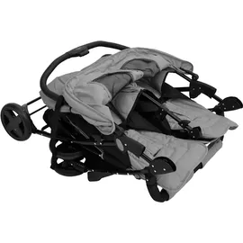 vidaXL Zwillingskinderwagen Hellgrau Stahl