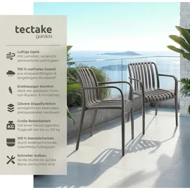 Tectake Alcudia Gartenstuhl 4 St. 4 x 4 x 4 cm Silber