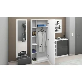borchardt Möbel Garderobenschrank Dolly weiß matt/graphit hochglanz