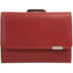 Geldbörse BODENSCHATZ, rot, Leder, beschichtet, leicht glänzend, klassisch, Kleinlederwaren, echt Leder