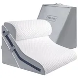 Keilkissen zum Schlafen, orthopädisches Bettkeilkissen-Set, 15-in-1 verstellbares Keilkissen aus Memory-Schaum nach Operationen, 22,9 & 40,6 & 50,8 cm Höhe, 3-in-1 Neigungskissen, Keile für