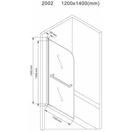 Buylando 120x140 cm, Badewannenaufsatz – Modernes Badewannenabtrennung aus ESG-Echtglas