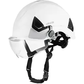 Vevor Schutzhelm ANSI/ISEA Z89.1-zugelassener Sicherheitshelm mit Visier & 6-Punkt-Ratschenaufhängung, verstellbarer Industriehelm belüfteter Bauhelm Arbeitshelm für Industriebau Arbeitskleidung