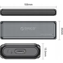 ORICO Ddm2-C3 M.2 Nvme Usb-C 3.2 10Gb/S Festplattenlaufwerk - Grau