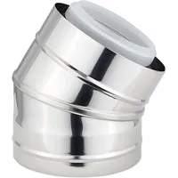 Buderus Konzentrischer Abgasrohr-Bogen Ø 80/125 mm 30° Edelstahl Kunststoff