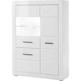 INOSIGN Vitrine "BIANCO", weiß (weiß matt, weiß mdf hochglanz), B:100cm H:142cm T:35cm, FSC-zertifizierter Holzwerkstoff, Schränke, Vitrine, Höhe 142 cm