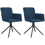vidaXL Esszimmerstuhl drehbar Samt blau 2er Set