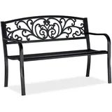 Relaxdays Gartenbank 127 x 60 x 86,5 cm schwarz