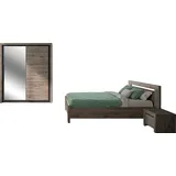 Gami Jugendzimmer-Set GAMI "Brugge", braun (eiche braun), ohne Matratze, B/H: 180cm x 200cm, Spanplatte, Schlafzimmermöbel-Sets, In 2 Farben erhältlich