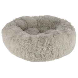 Kerbl Pet Kuschelbett Fluffy, Hellgrau, Rund, Ø60cmx18cm