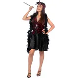 Funidelia | Charleston Kostüm aus Samt für Damen 20er Jahre, Kabarett, Gangster, Jahrzehnte - Kostüm für Erwachsene & Verkleidung für Partys, Karneval & Halloween - Größe XS - Schwarz
