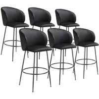 Tectake tectake® Barstuhl, Schwarz, Schwarz, Kunststoff, 51x106x60 cm, Belastbarkeit
