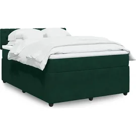 vidaXL Boxspringbett 140 x 200 cm Dunkelgrün