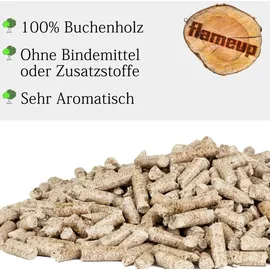 FLAMEUP Pellets 15 kg Holz Buche grau