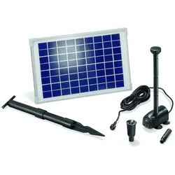 Solar Pumpensystem WATERSPLASH 10/610, Komplettset, Teichpumpe Springbrunnenpumpe, Solarbrunnen Sprinklerpumpe, Solarmodul 10W, Direktbetrieb Wasserspiel, 1,5m 610l/h IP68 101013