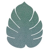 Lind DNA Glasuntersetzer Monstera Recyceltes Leder Hippo Pastell Grün, Maße: 14cm x 12cm, 989961