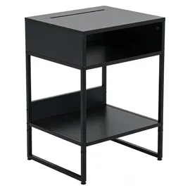 Relaxdays Nachtschrank 2 Fächer 40 x 40 x 30 cm Schwarz