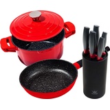 King Topf-Set (Set 8tlg. + 24,28cm rot
