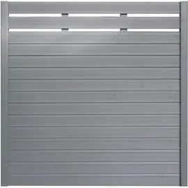 BM Massivholz Holzzaun 180 x 180 cm grau/Massivholz