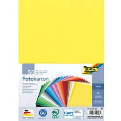 folia Fotokarton farbsortiert 300 g/qm 50 Blatt