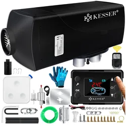 KESSER® Standheizung 5 & 8KW für Diesel   Diesel-Heizung mit LCD-Display und Fernbedienung   Lufterhitzer mit Schalldämpfer für Auto PKW LKW Wohnmobil   Heizung & Timer sowie Thermostat   12V/24V KFZ