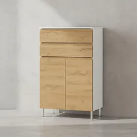 KADIMA DESIGN Veer Badschrank 60 x 97 x 34 cm Weiß/Braun