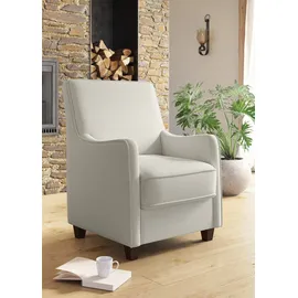 Home Affaire Sessel County Mikrofaser 70 x 91 x 75 cm Beige mit englischer Naht und Federkern-Polsterung