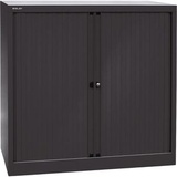 BISLEY Rollladenschrank schwarz 2 Fachböden 100,0 x 43,0 x 103,0 cm