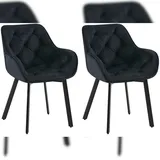 CLP Esszimmerstuhl Antigo Samt schwarz 2er Set