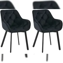 CLP Esszimmerstuhl Antigo Samt schwarz 2er Set