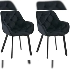 CLP Esszimmerstuhl Antigo Samt schwarz 2er Set