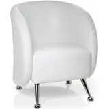 HJH Office Lounge-Sessel ST. LUCIA Kunstleder 73 x 71 x 84 cm Weiß mit Armlehnen