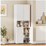 HOMCOM Küchenbuffet Soft-Close-Funktion Sideboard (Hochschrank, 1-St., Küchenschrank) für Esszimmer, Hochglanz Weiß 68x34x180cm weiß