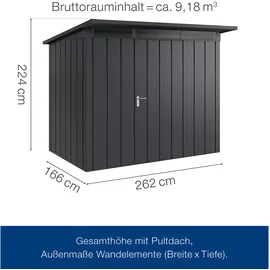 hörmann stauraumsysteme Juno Gerätehaus 2,62 x 1,66 m Anthrazitgrau