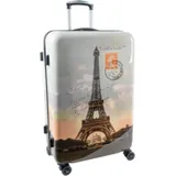 Bowatex Reisekoffer Paris Hartschalentrolley Eifelturm Groß 4 Rollen Trolley