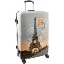 Bowatex Reisekoffer Paris Hartschalentrolley Eifelturm Groß 4 Rollen Trolley