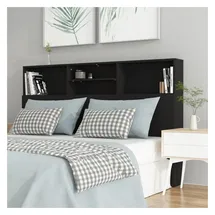 vidaXL Bett-Kopfteil mit Ablagen Schwarz 160x19x103,5 cm