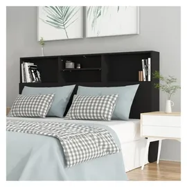 vidaXL Bett-Kopfteil mit Ablagen Schwarz 160x19x103,5 cm