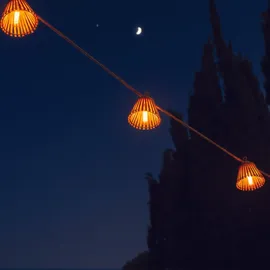 Lumisky Lichterkette Solar 13 m spritzwassergeschützt beige