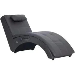 vidaXL Massage Chaiselongue mit Kissen Grau Kunstleder