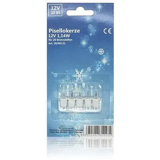 Pisellolampe C-2V 12V 1,14W Fassung weiß / Lampe klar 5er-Blister