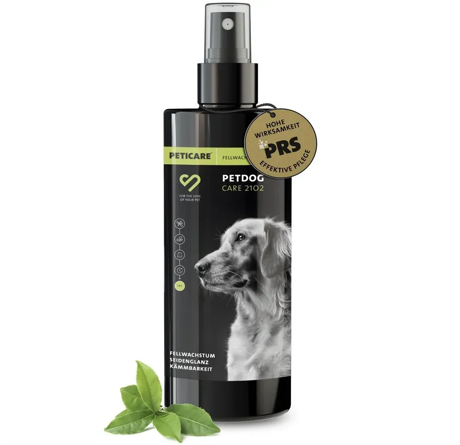 Peticare Fell-Pflege Spray für Hunde, sorgt für Fellwachstum, Seidenglanz 250 ml