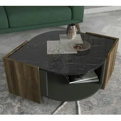 Couchtisch Marbel Walnuss Marmor Optik